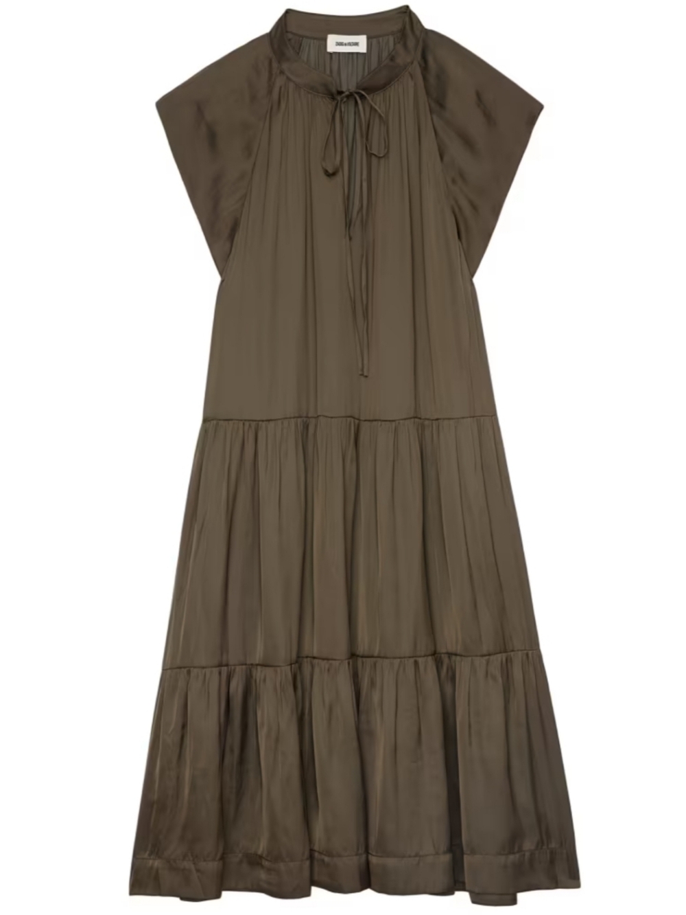 Zadig & Voltaire Rito Satin Olive Green Satin Dress